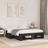 VidaXL Cadru de pat, negru, 120x190 cm, lemn prelucrat