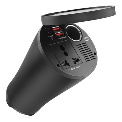 Convertor de tensiune 12V/230V, 150W/300W, 2xUSB, AMiO foto