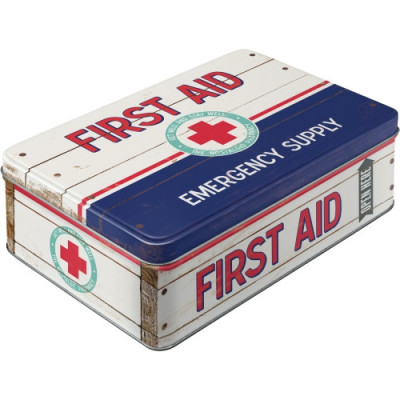 Cutie de depozitare metalica - First Aid - Blue foto