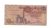 Bancnota Egipt 1 pound 1979-1980, circulata, uzata, scrisa