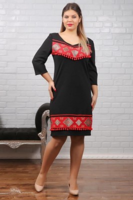 Rochie de ocazie traditionala Nora NegruMarimea foto