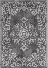 Covor Model Mira 24016-196, Marime 60 x 110 cm, Gri, Inaltime Fir 6 mm, Antialergic, Polipropilena, Living, Dormitor, Sufragerie, Birou