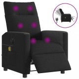VidaXL Fotoliu electric de masaj rabatabil, negru, textil