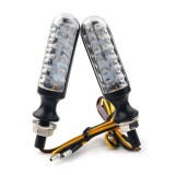 Set 2 Semnalizari LED Moto si Scuter Universale 12V, 10 LED-uri, Lumina Portocalie/Amber, Filet M10, Compatibil Scuter 4T GY6, Linhai, Atv, Negru, TM