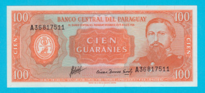 Paraguay 100 Guaranies L1952 &amp;#039;Humaita&amp;#039; UNC serie: A36817511 foto