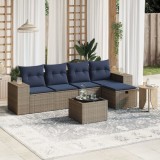 Gossi set mobilier gradina cu perne, 6 piese, gri, poliratan