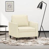 VidaXL Canapea de o persoană, crem, 60 cm, piele ecologică