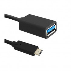 Qoltec Cablu USB 3.1 type C Male - USB 3.0 Female 0.2m Black foto