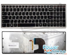 Tastatura Laptop Lenovo IdeaPad Z500 rama gri iluminata backlit foto