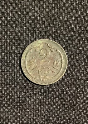 Moneda 2 heller 1907 Austria foto