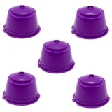 Set 5 Capsule cafea, reutilizabila, reincarcabila, compatibil Dolce Gusto, violet