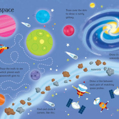 Carte cu activitati scrie si sterge – Wipe-clean Space Activities