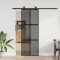 vidaXL Ușă glisantă cu set feronerie neagră 76x205cm sticlă securizată 3375886