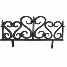 Gard de gradina, plastic negru, set 4 buc, 59.5x37 cm