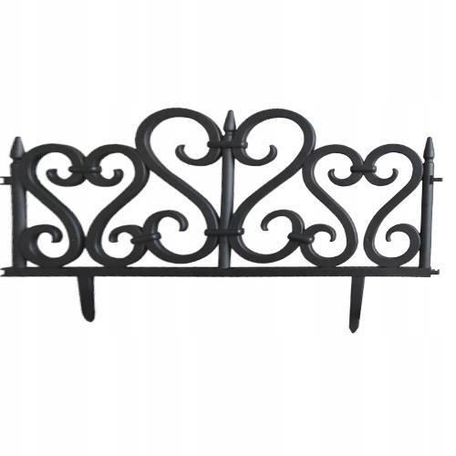 Gard de gradina, plastic negru, set 4 buc,&nbsp;59.5x37 cm