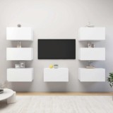 vidaXL Dulapuri TV, 7 buc., alb, 30,5x30x60 cm, lemn prelucrat 3078743
