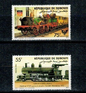 Djibouti 1985 - Locomotive, cai ferate, serie neuzata foto