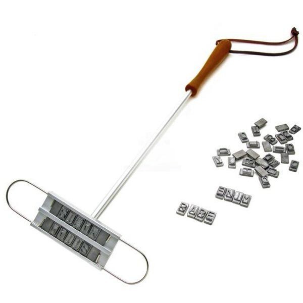 Stantator pentru carne gratar, Mindblower, fier, argintiu, 52 litere