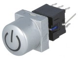 Comutator Tastatură DPDT Argintie cu LED 30V 0.1A