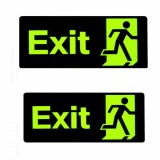 Set 2 stickere indicator cu mesajul Exit, florescente, 34 x 14 cm