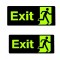 Set 2 stickere indicator cu mesajul Exit, florescente, 34 x 14 cm