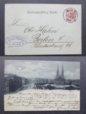 Austria 1897 Old postcard postal stationery Vienna to Berlin D.922 foto