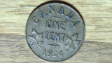 Canada - piesa rara pt cunoscatori - 1 cent 1924 - George V - stare f buna !