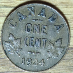 Canada - piesa rara pt cunoscatori - 1 cent 1924 - George V - stare f buna !