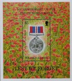 BC777, Insulele Solomon 1995, set colita+timbru medalii al II-lea razboi mondial (2 poze)