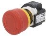 Comutator de siguranţă 16mm cu 2 contacte NC x2 roşie IP65
