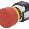 Comutator de siguranţă 16mm cu 2 contacte NC x2 roşie IP65