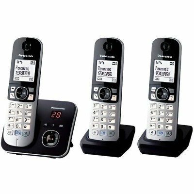 Telefon fără Fir Panasonic KX-TG6823 Alb Negru Negru/Argintiu foto