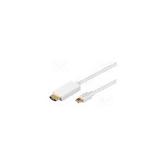 Cablu DisplayPort - HDMI, HDMI mufa, mini DisplayPort mufa, 1m, alb, Goobay - 52860