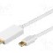 Cablu DisplayPort - HDMI, HDMI mufa, mini DisplayPort mufa, 2m, alb, Goobay - 52861