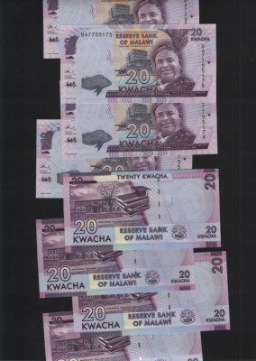 Malawi 20 kwacha 2016 2019 2020 unc pret pe bucata foto