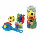 Rucsac Jucarii Sport Exterior Androni Giocattoli: Popice, Minge, Frisbee, Set Tenis, Bile - Rucsac Transparent cu Fermoar