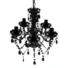Lustră de cristal, 5 becuri, negru