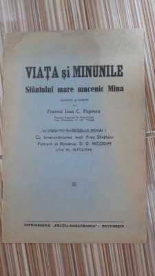 Viata si minunile Sfantului Mare Mucenic Mina - Ioan C. Popescu foto