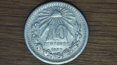 Mexic - moneda de colectie rara - 10 centavos 1907 - argint 0.800 - foarte frumoasa !