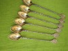 Deosebit set de lingurite, alpaca aurita, blazon cu numere