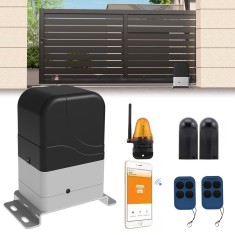 Kit Automatizare Smart Wifi Poarta Culisanta Power Gate 300 Kg cu lampa, fotocelule