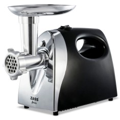 Masina de tocat carne, electrica, Zass ZMG 04, functie Reverse, 1.6 kg/min, 1200 W, argintiu cu negru, accesoriu suc rosii foto