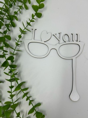 Props in forma de ochelari,cu textul ,,i love you din MDF foto