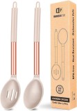 Set de 2 linguri BUNDLEPRO, silicon, rose/kaki, 7 x 34 cm