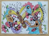 Cumpara ieftin &quot;Vis şi decembrie...&quot;, artă neurografică rom&acirc;nescă, semnată (1997), Abstract, Acuarela