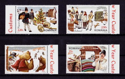 ✅RO 2016 , LP 2130 ,&amp;quot;Obiceiuri de Anul Nou &amp;quot; serie , MNH foto