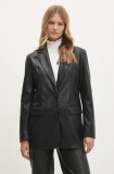 Answear Lab sacou culoarea negru, un singur rand de nasturi, neted