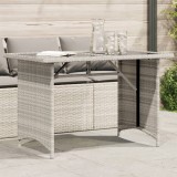 Gossi masa de gradina cu blat din sticla, gri deschis, 110x68x70 cm
