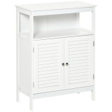 Dulapior pentru baie cu usi cu doua canaturi economie spatiu rezistent la umezeala din MDF alb 60 x 30 x 81.6cm kleankin | Aosom Romania