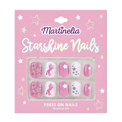 Set 10 unghii false Starshine Nails, cu adeziv Press-On, pentru fetite, Martinelia foto